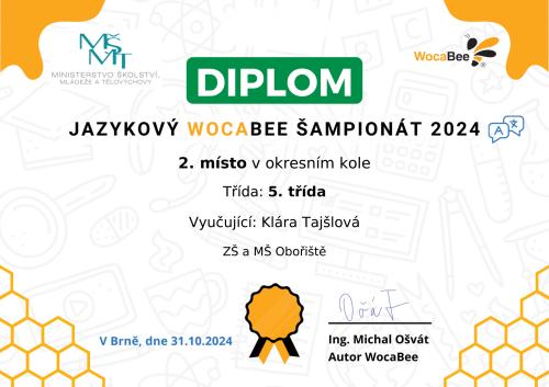 WocaBee osvědčení